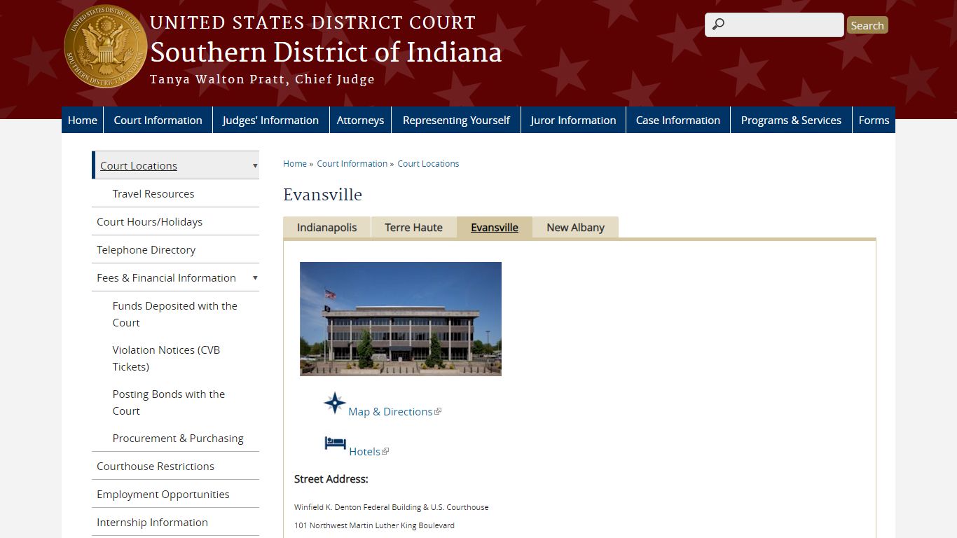 Evansville | Southern District of Indiana | United States District Court